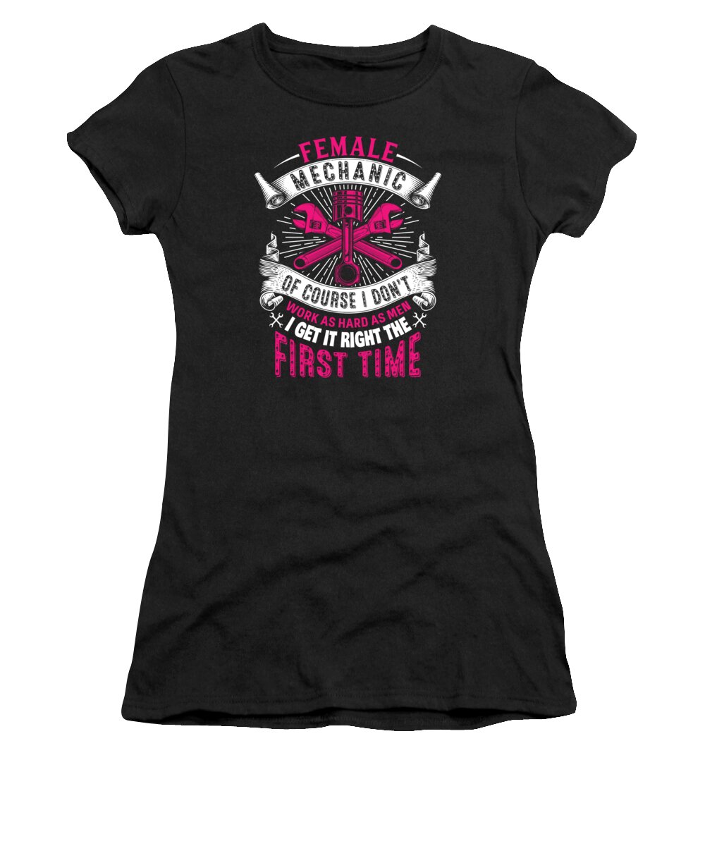 Waar uitspraak logboek Female Mechanic Funny Girl Women's T-Shirt by Michael S - Pixels