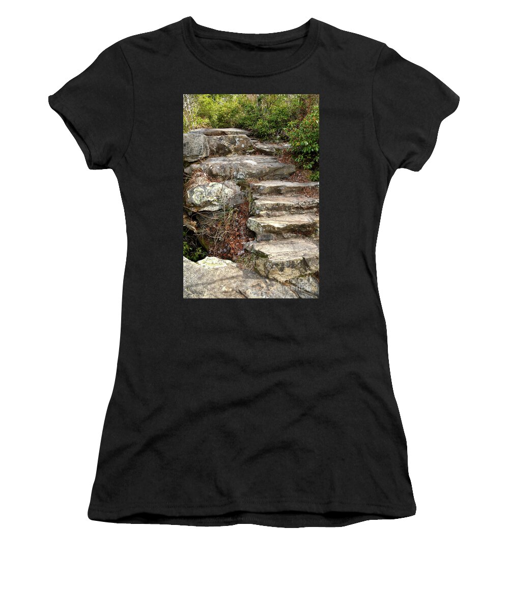 Hike Women's T-Shirt featuring the photograph Steps Into The Forest #2 by Phil Perkins
