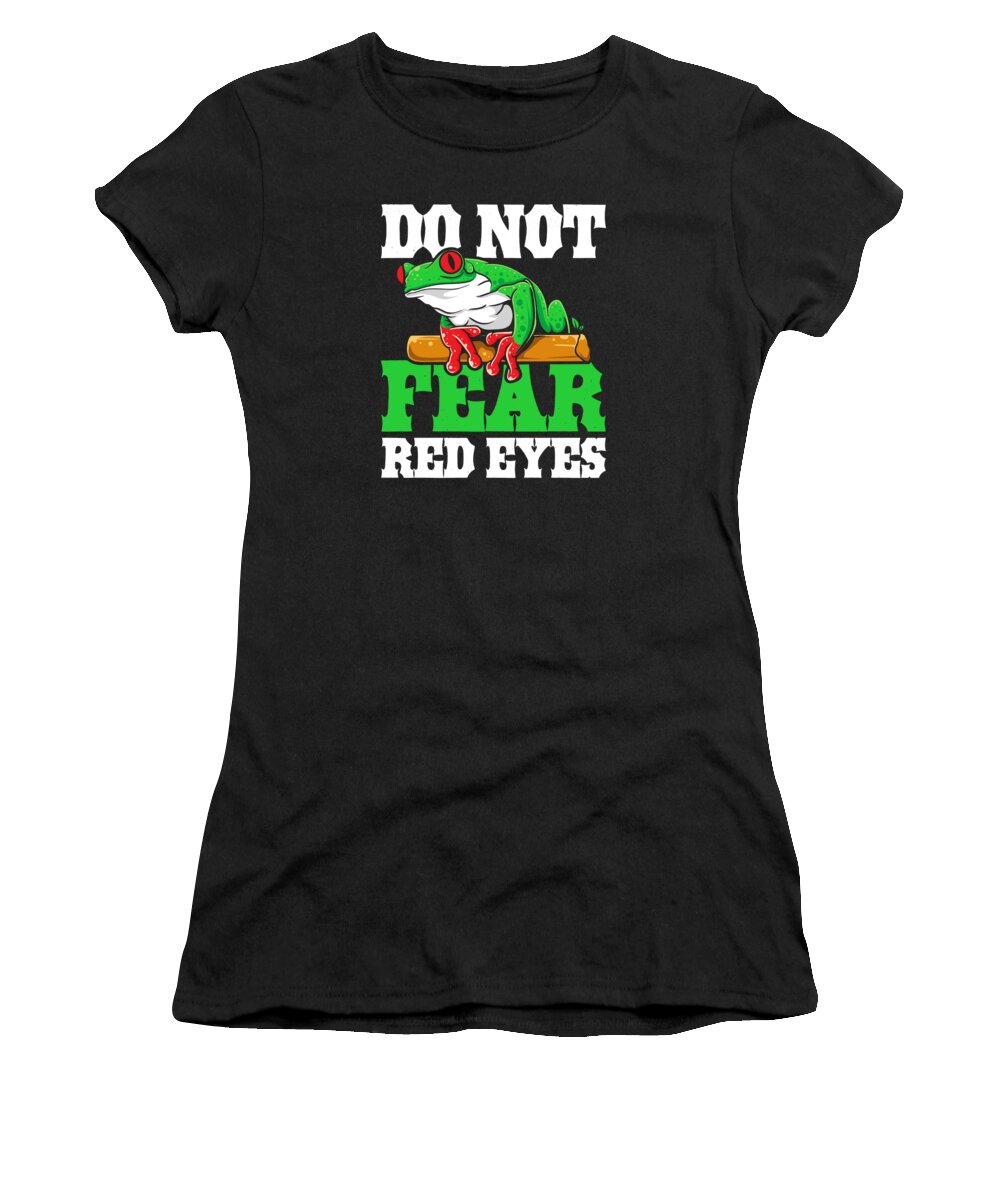Frog Women's T-Shirt featuring the digital art Red Eyed Tree Frog Cute Rainforest Amphibian #26 by Toms Tee Store