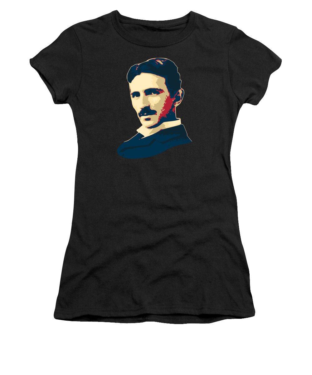 Nikola Women's T-Shirt featuring the digital art Nikola Tesla by Filip Schpindel
