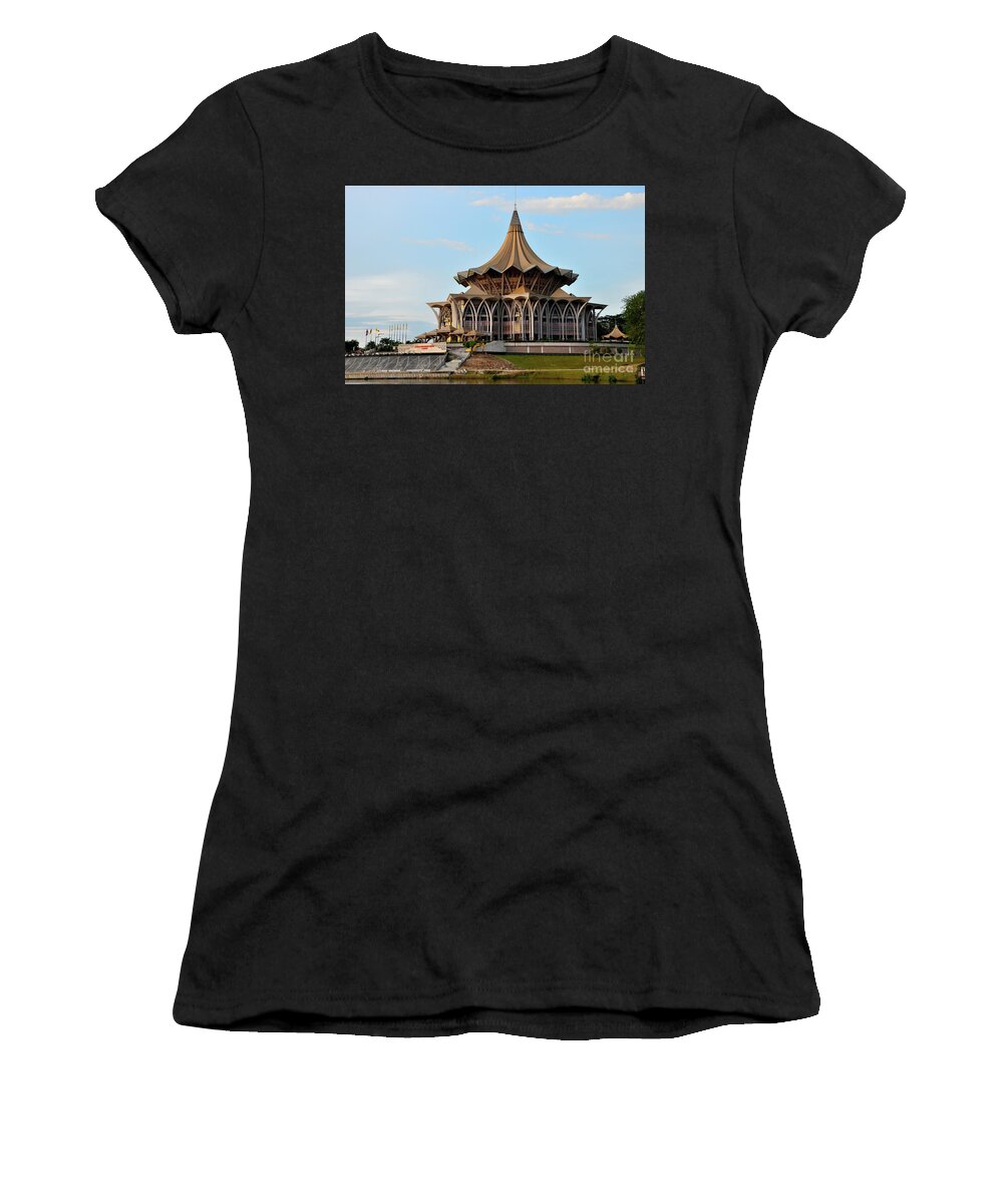 Architecture Women's T-Shirt featuring the photograph Sarawak state legislative parliamentary assembly building Kuching Malaysia #7 by Imran Ahmed