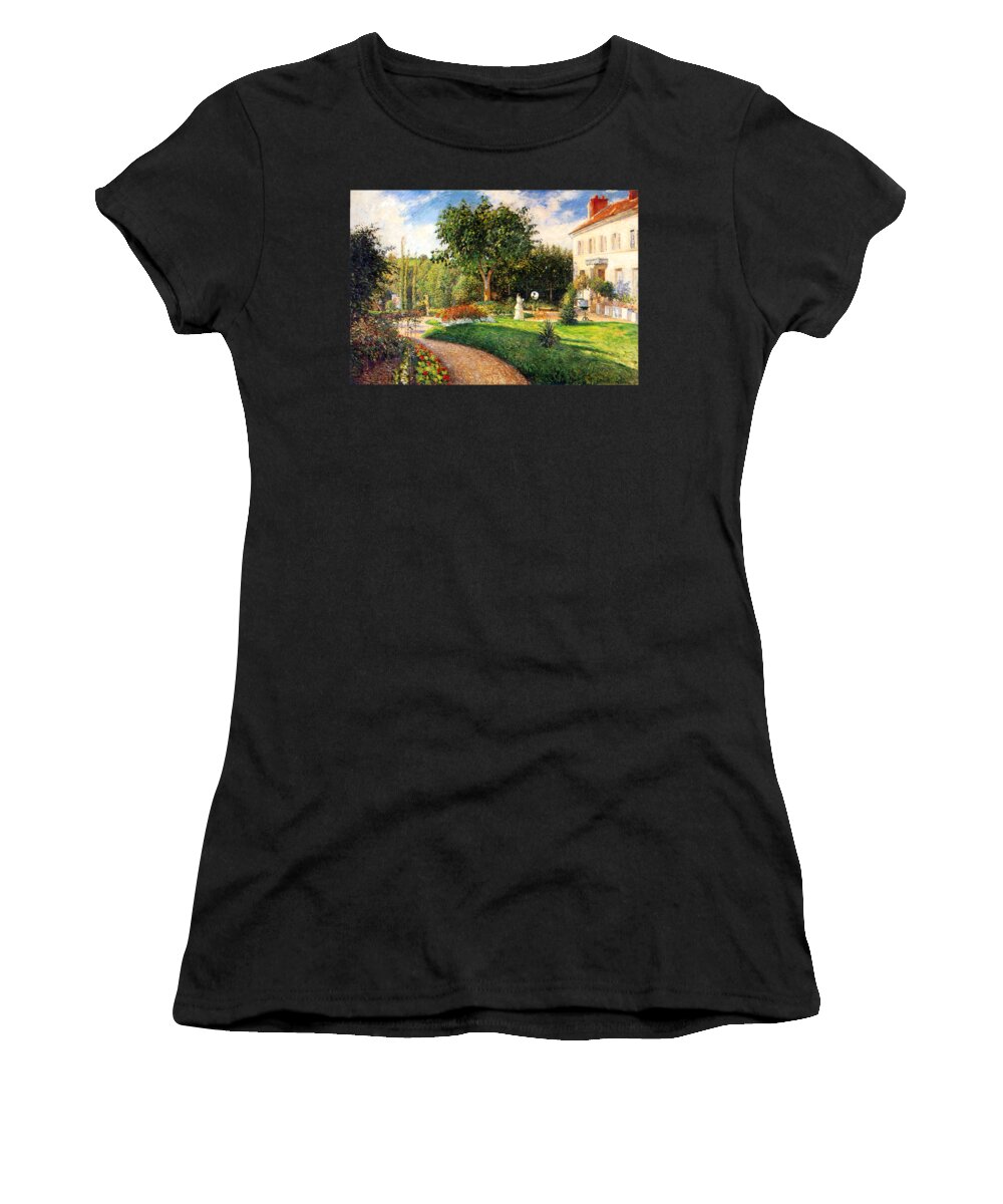 Camille Women's T-Shirt featuring the painting The Garden of Les Mathurins at Pontoise #3 by Camille Pissarro