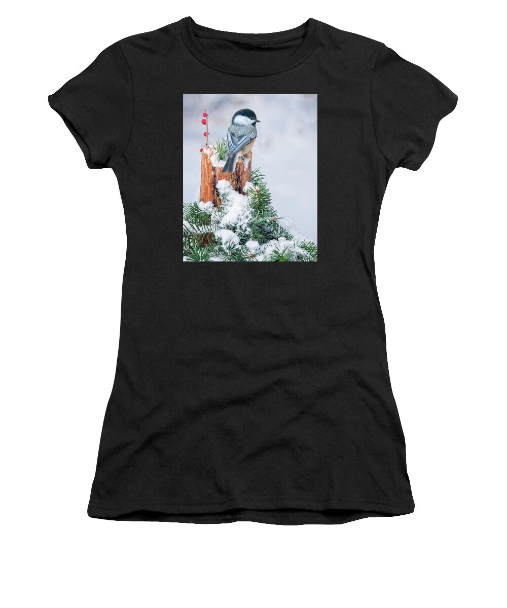 Bird Women's T-Shirt featuring the photograph White Out by Peg Runyan