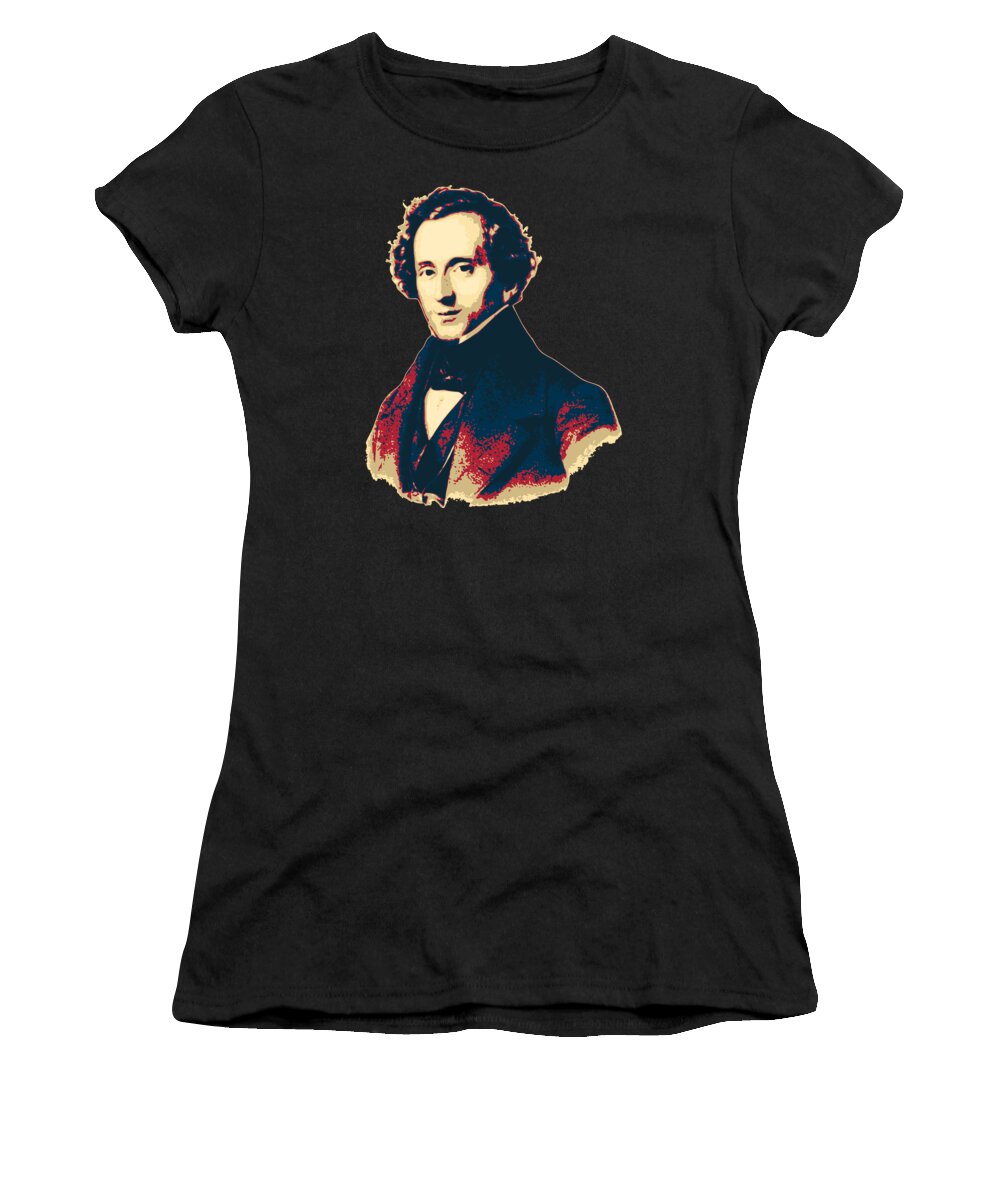 Felix Women's T-Shirt featuring the digital art Felix Mendelssohn by Filip Schpindel