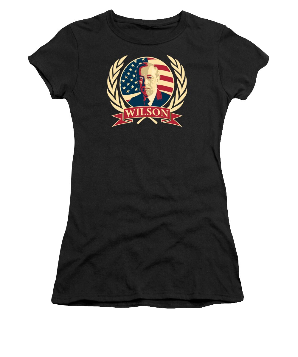 Woodrow Women's T-Shirt featuring the digital art Woodrow Wilson by Megan Miller