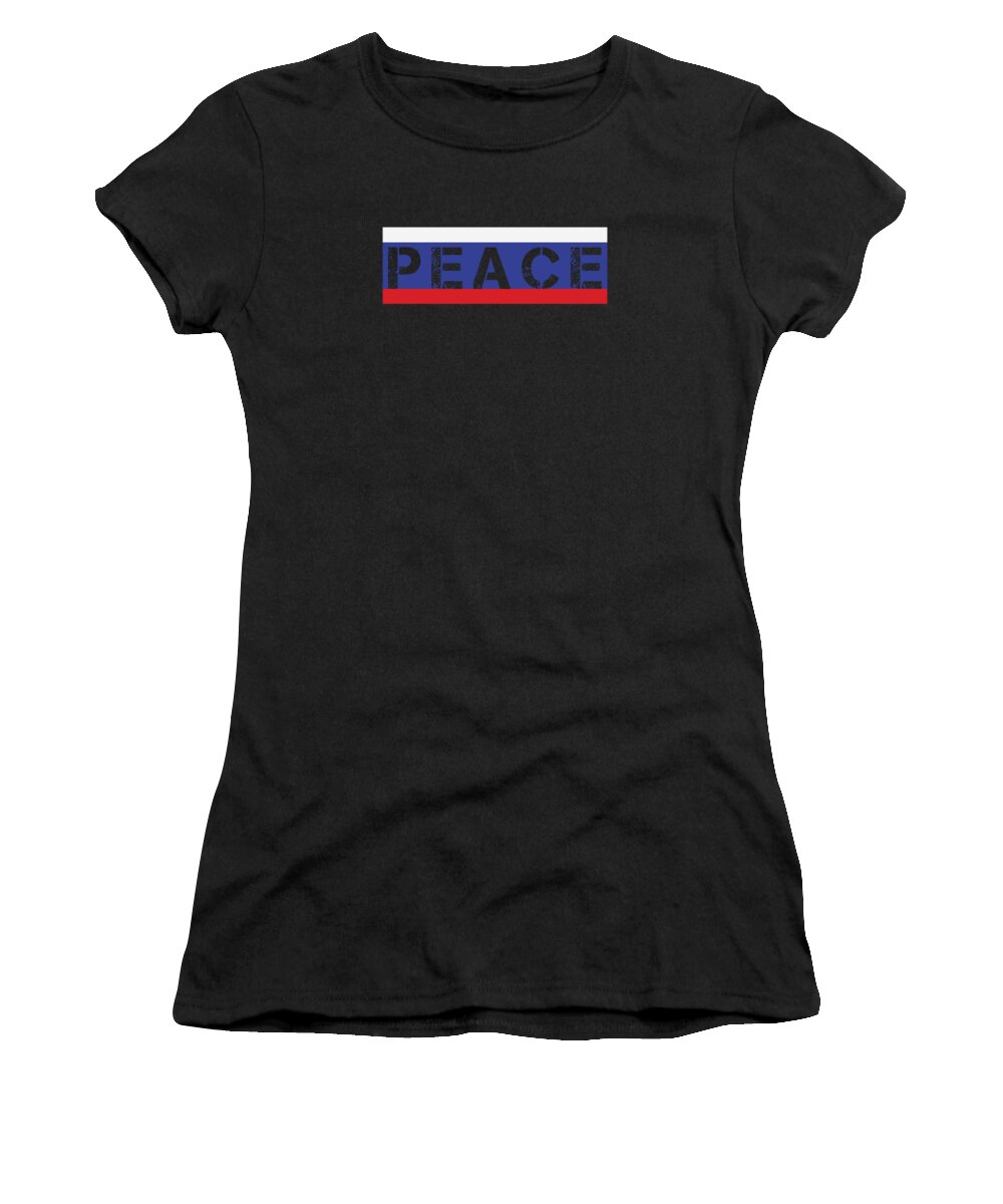 Russia Women's T-Shirt featuring the digital art Peace sign, Peace For Russia #8 by GreenOptix
