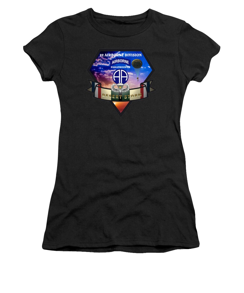 82nd Women's T-Shirt featuring the digital art 82 Airborne Division by Bill Richards