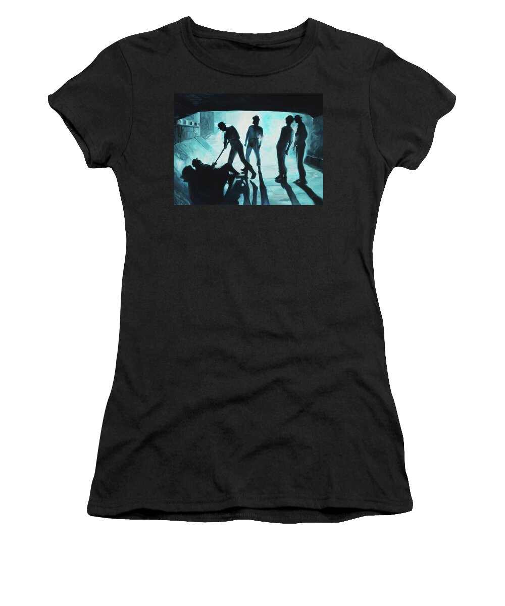 Gothic Women's T-Shirt featuring the painting A Clockwork Orange - Droogs by Sv Bell
