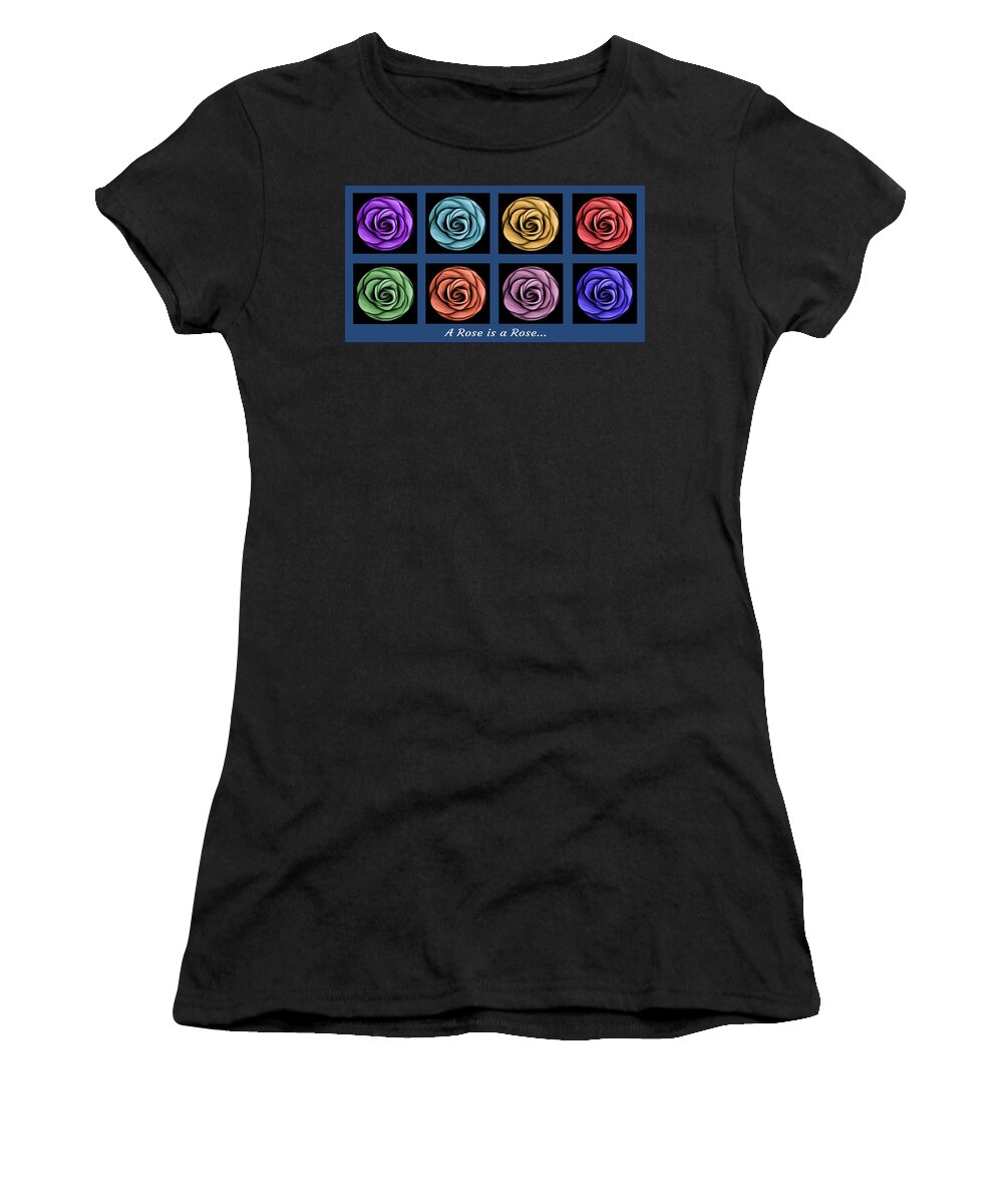 Abstract Women's T-Shirt featuring the digital art A Rose is a Rose Collage - No.1 by Ronald Mills