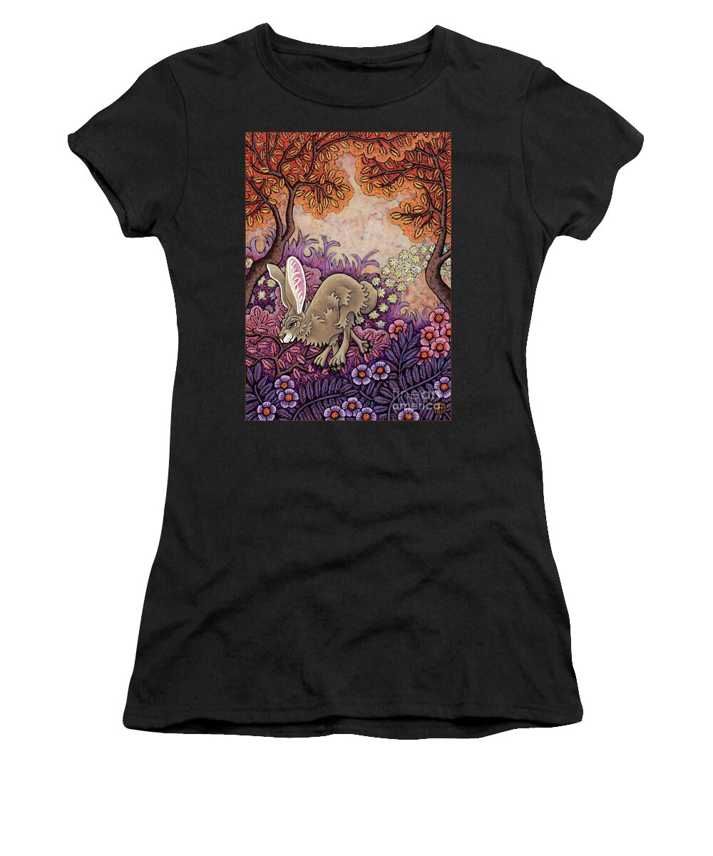Hare Women's T-Shirt featuring the painting A Splendacious Adventure by Amy E Fraser