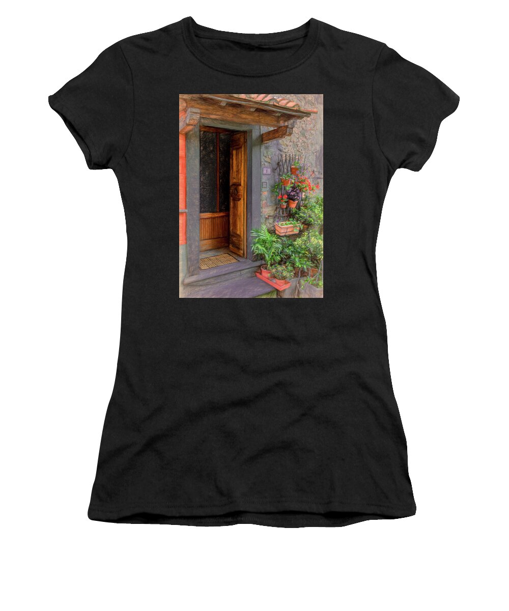 Tuscany Women's T-Shirt featuring the photograph A Warm Tuscan Welcome by Marcy Wielfaert