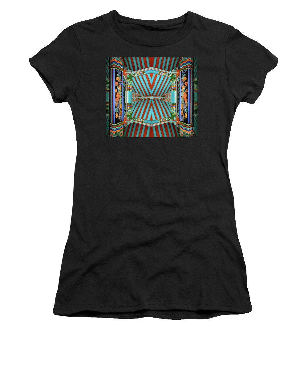 Spiritual Women's T-Shirt featuring the photograph abstract architecture photography - Deep Blue by Sharon Hudson