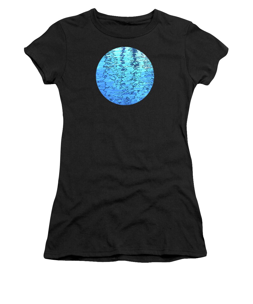 Abstract Women's T-Shirt featuring the photograph Abstract Blue Water Ripples by Kathrin Poersch