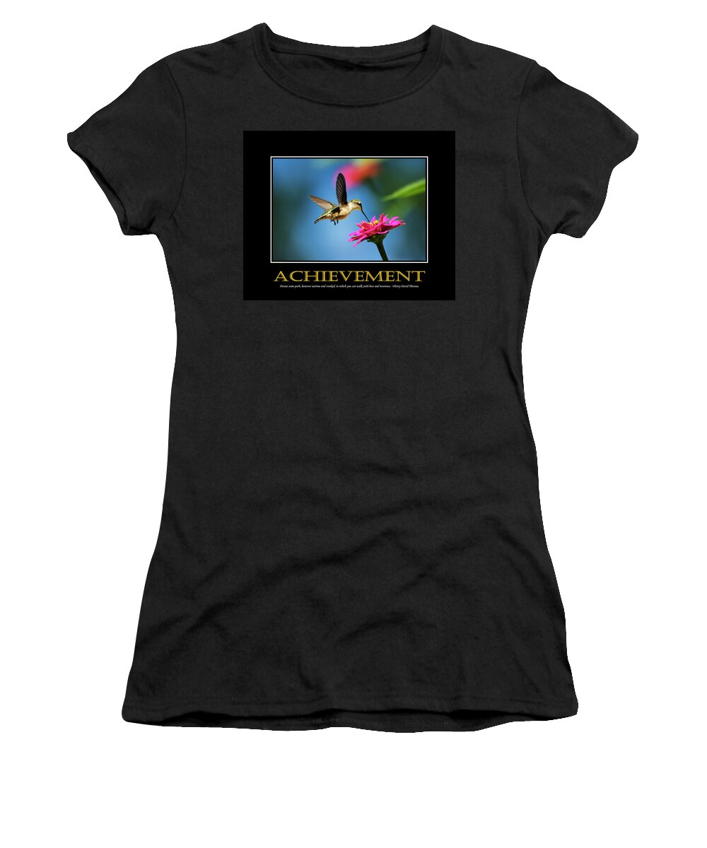 Inspirational Women's T-Shirt featuring the mixed media Achievement Inspirational Motivational Poster Art by Christina Rollo