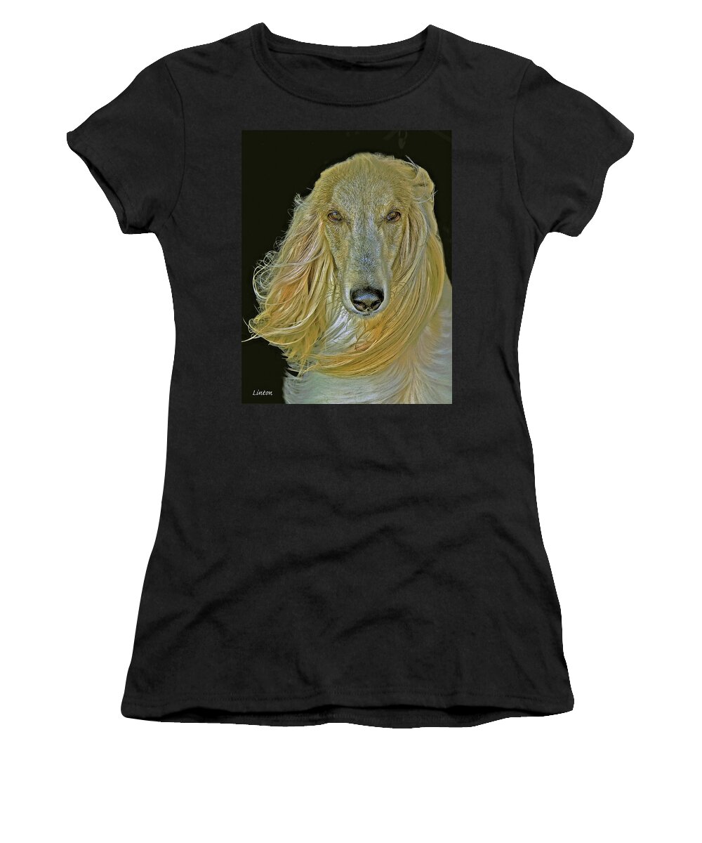 Afghan Hound Women's T-Shirt featuring the digital art AFGHAN HOUND cps by Larry Linton