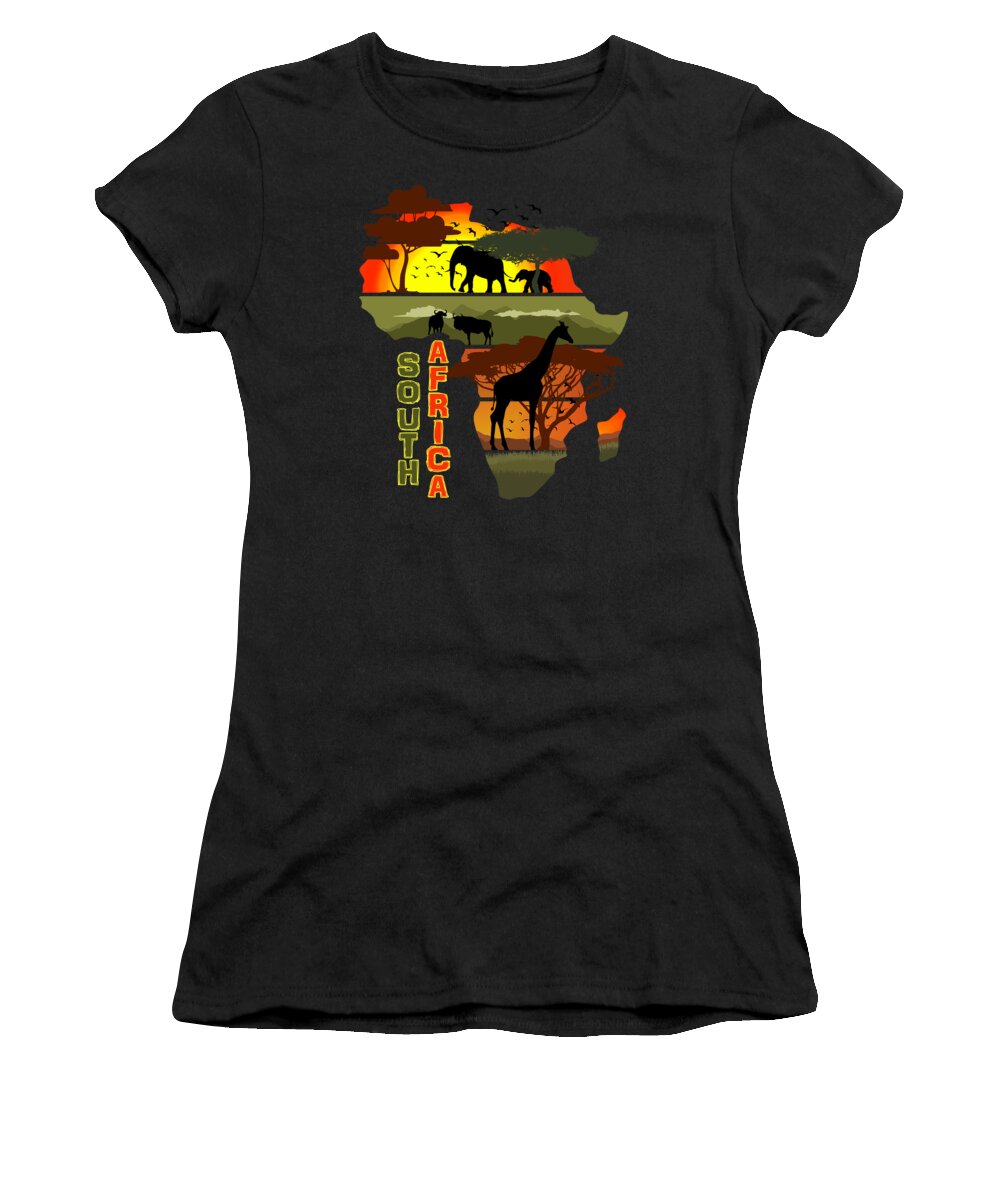 Africa Women's T-Shirt featuring the digital art Africa Sunset South Africa by Filip Schpindel