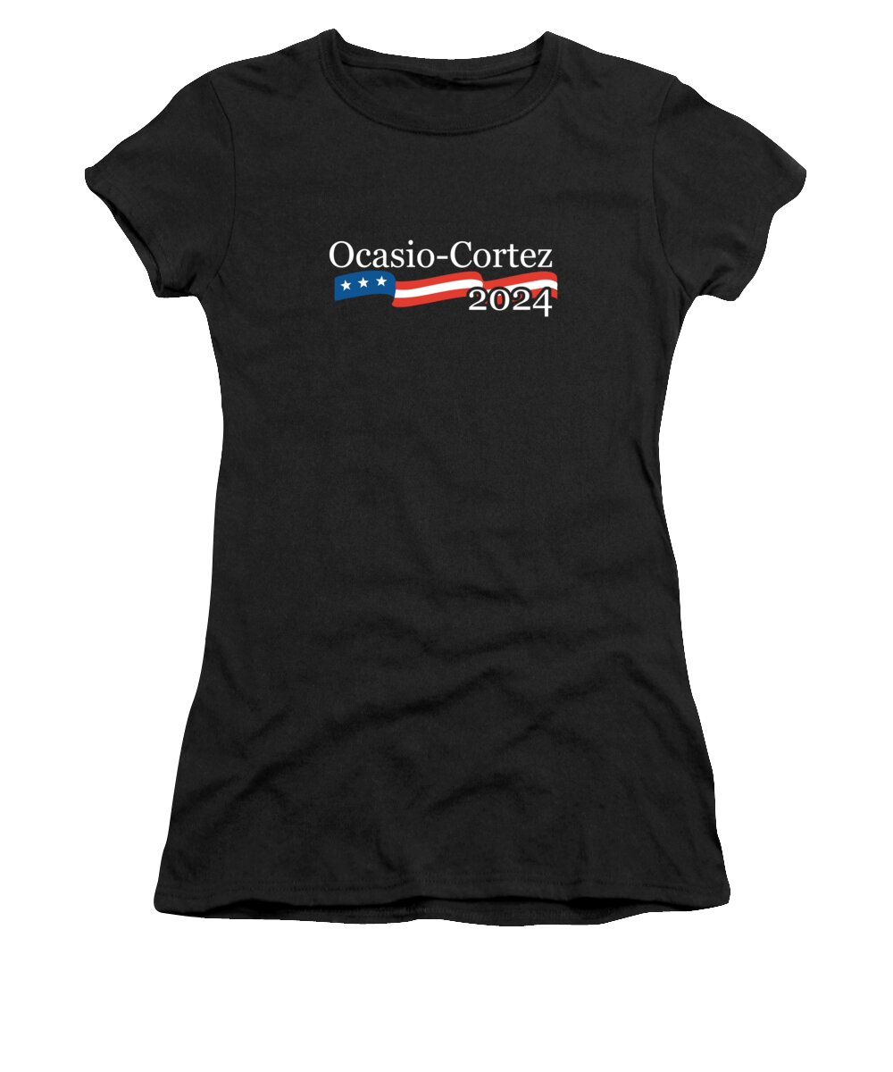 Socialism Women's T-Shirt featuring the digital art Alexandria Ocasio Cortez 2024 by Flippin Sweet Gear