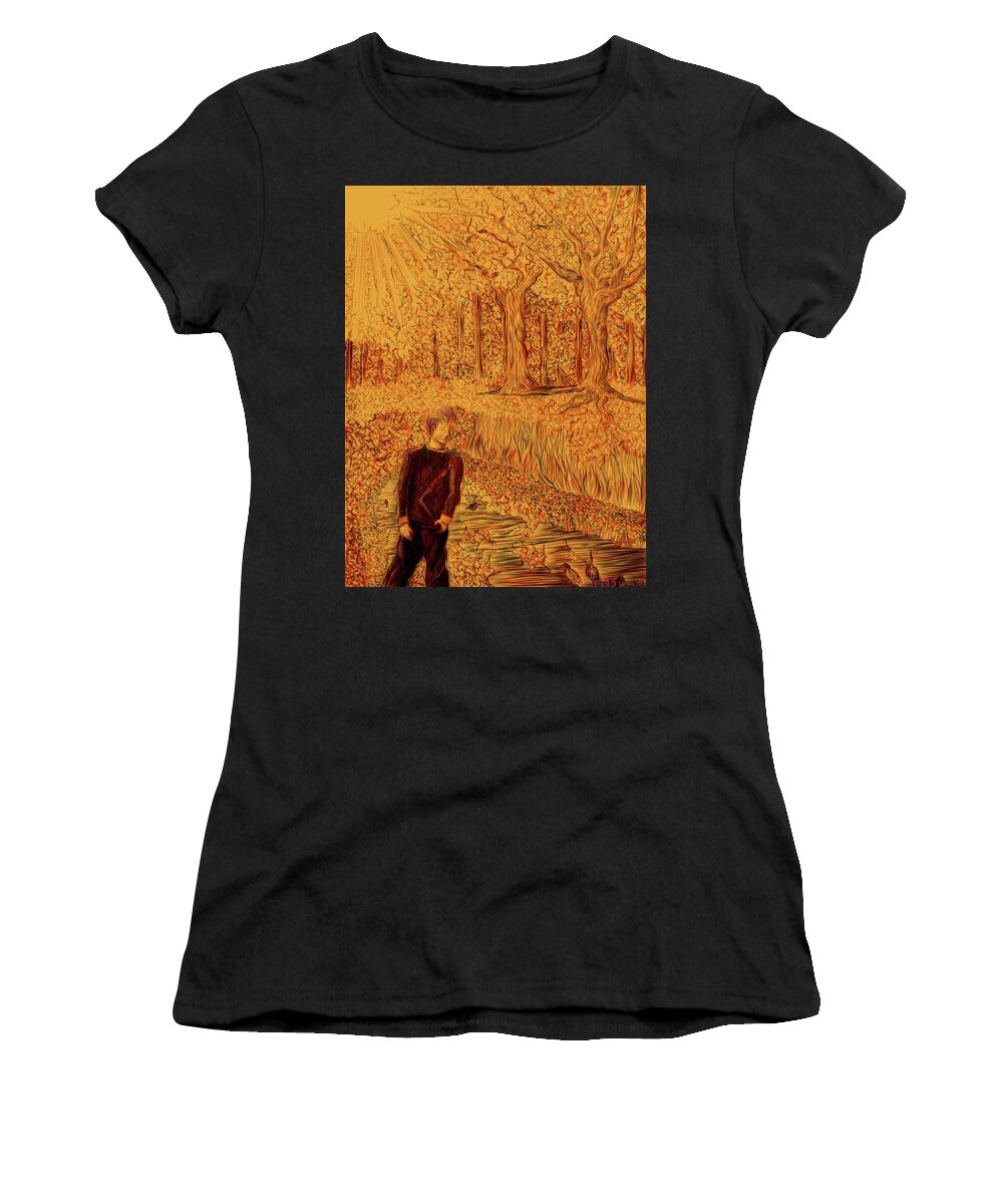 Album Cover Women's T-Shirt featuring the digital art All Without Words by Angela Weddle
