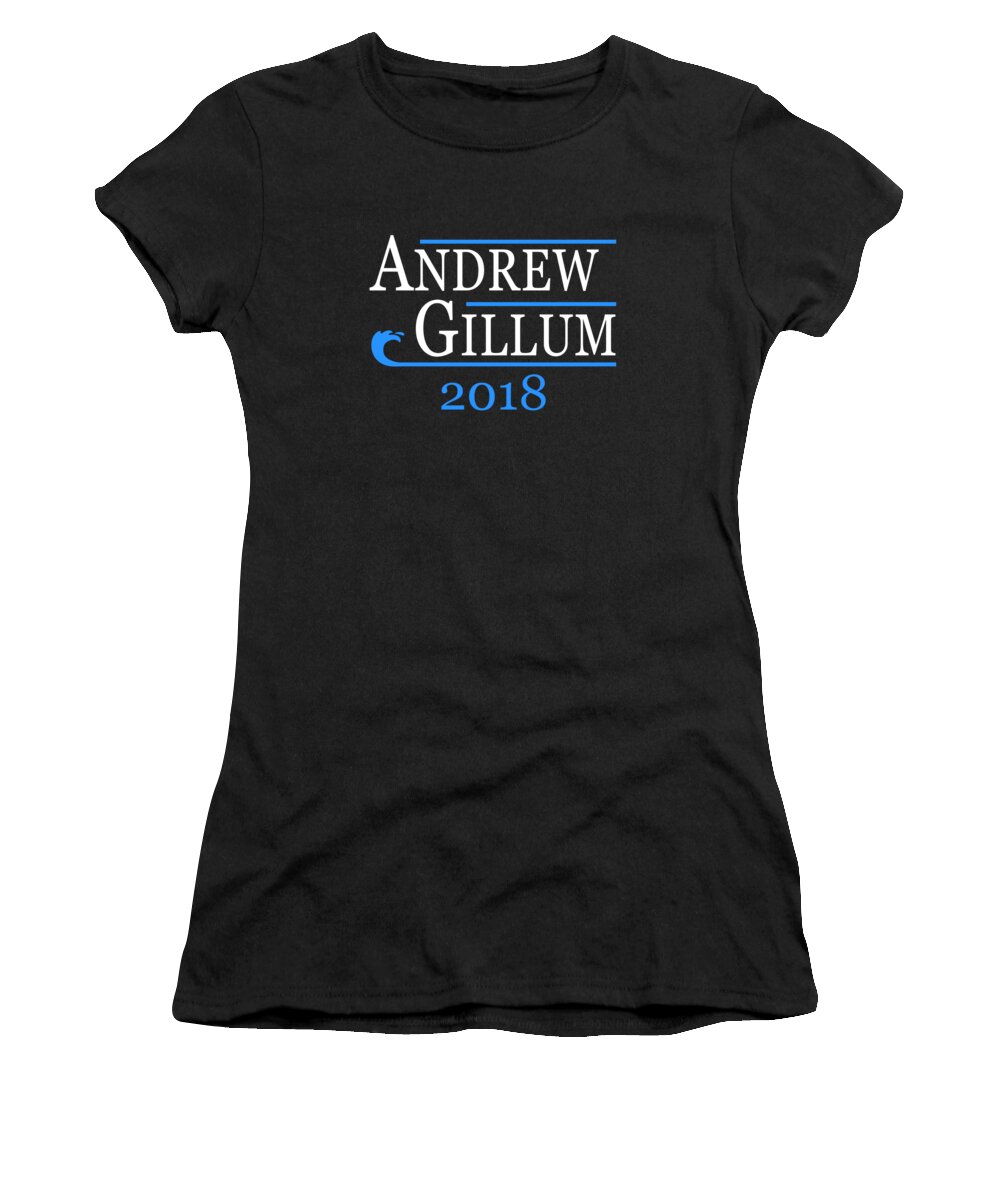Funny Women's T-Shirt featuring the digital art Andrew Gillum Blue Wave 2018 Florida by Flippin Sweet Gear