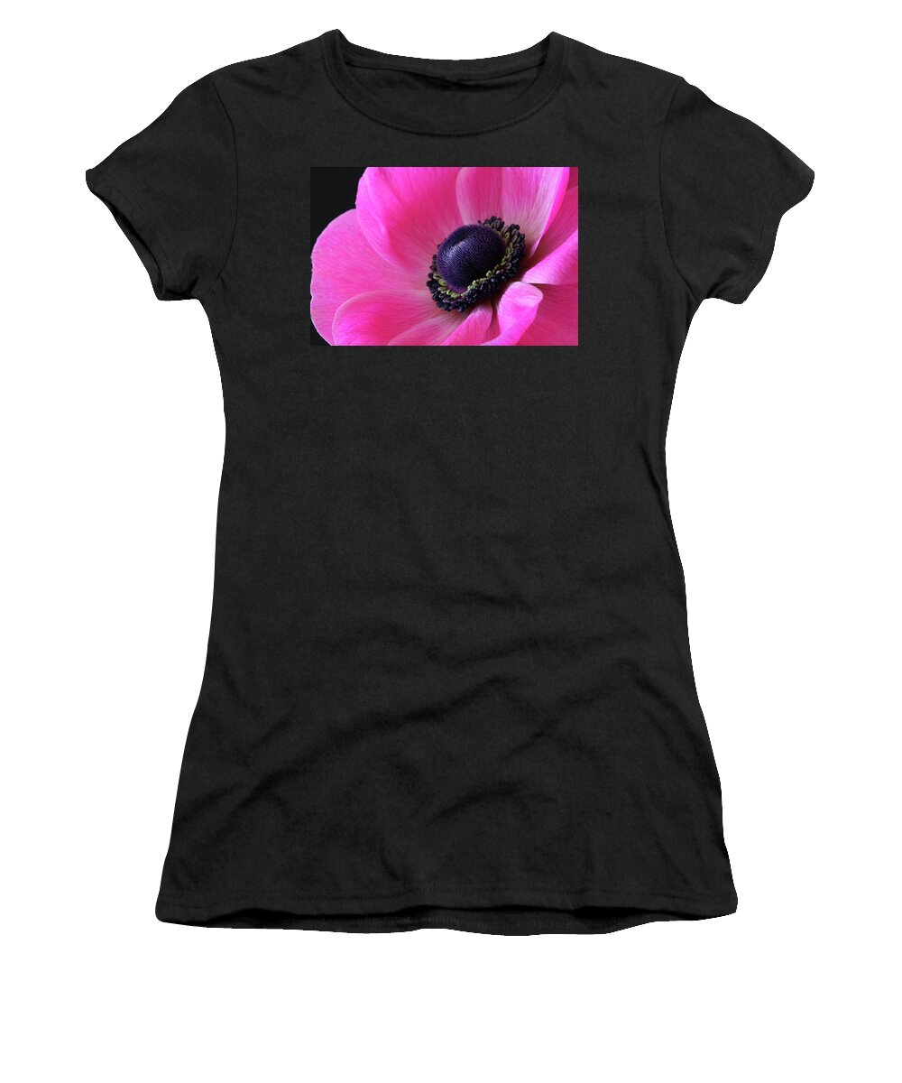 Macro Women's T-Shirt featuring the photograph Anemone Pink by Julie Powell