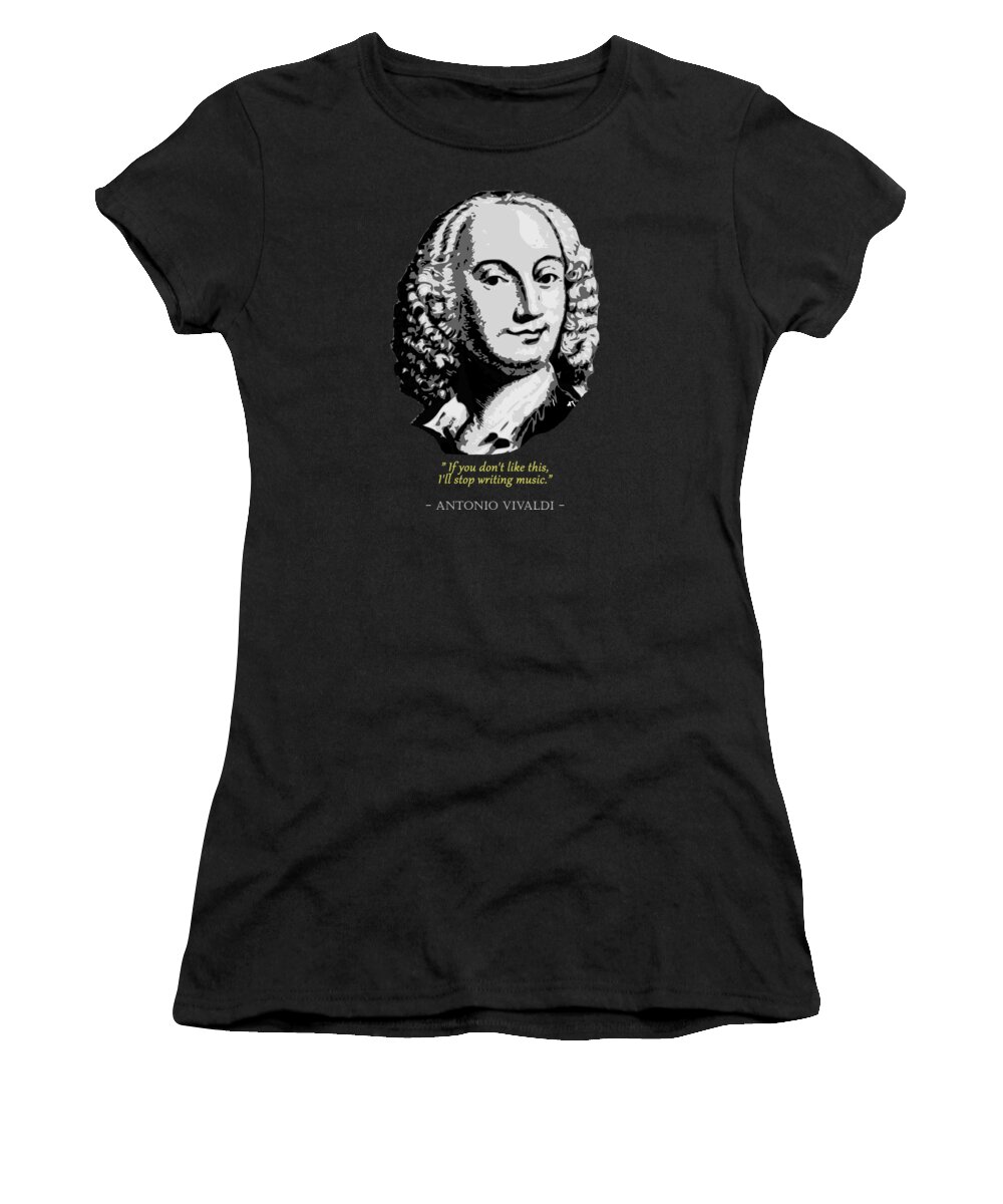 Antonio Women's T-Shirt featuring the digital art Antonio Vivaldi Quote by Filip Schpindel