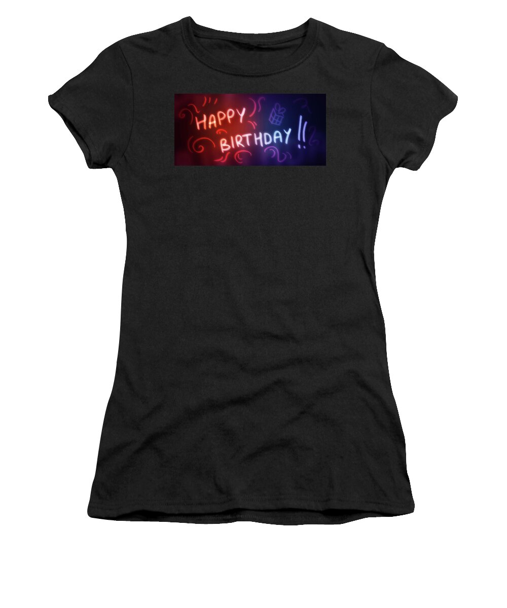 Birthday Women's T-Shirt featuring the digital art Art - Happy Birthday by Matthias Zegveld