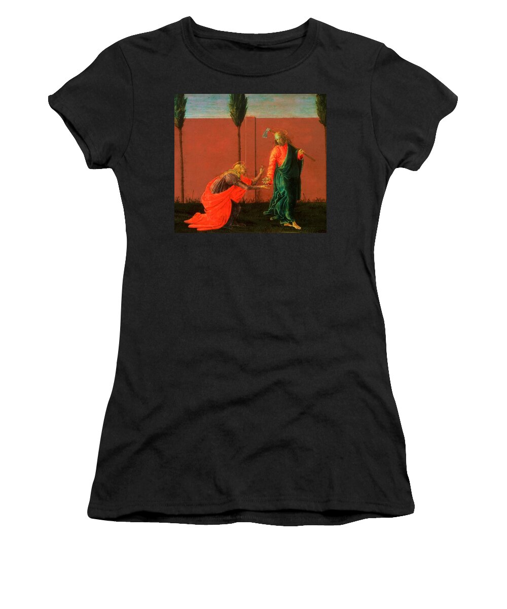 Noli Me Tangere Women's T-Shirt featuring the painting Noli Me Tangere #5 by Sandro Botticelli