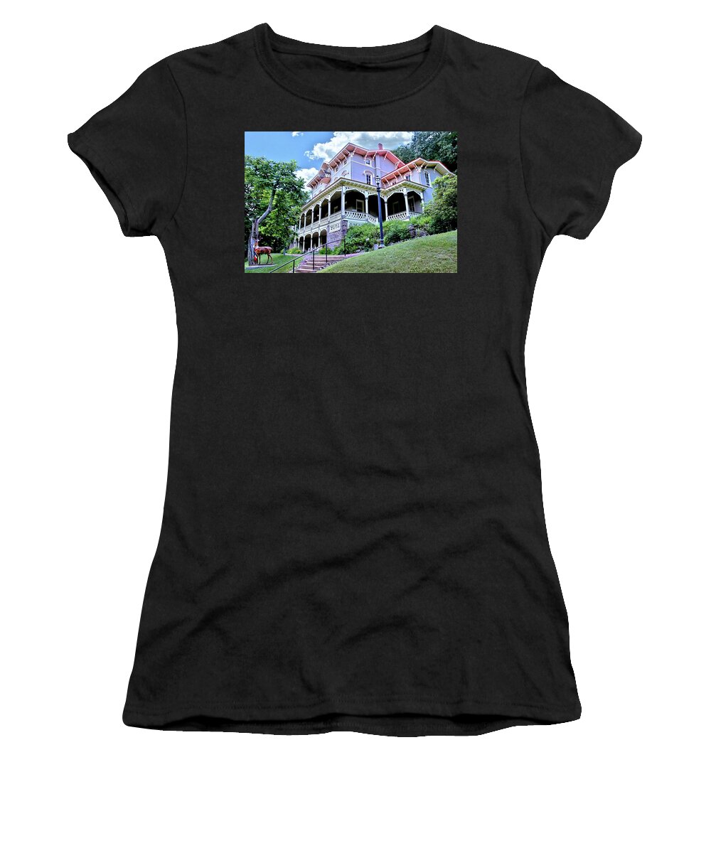 Mansion Women's T-Shirt featuring the photograph Asa Packer Mansion by DJ Florek