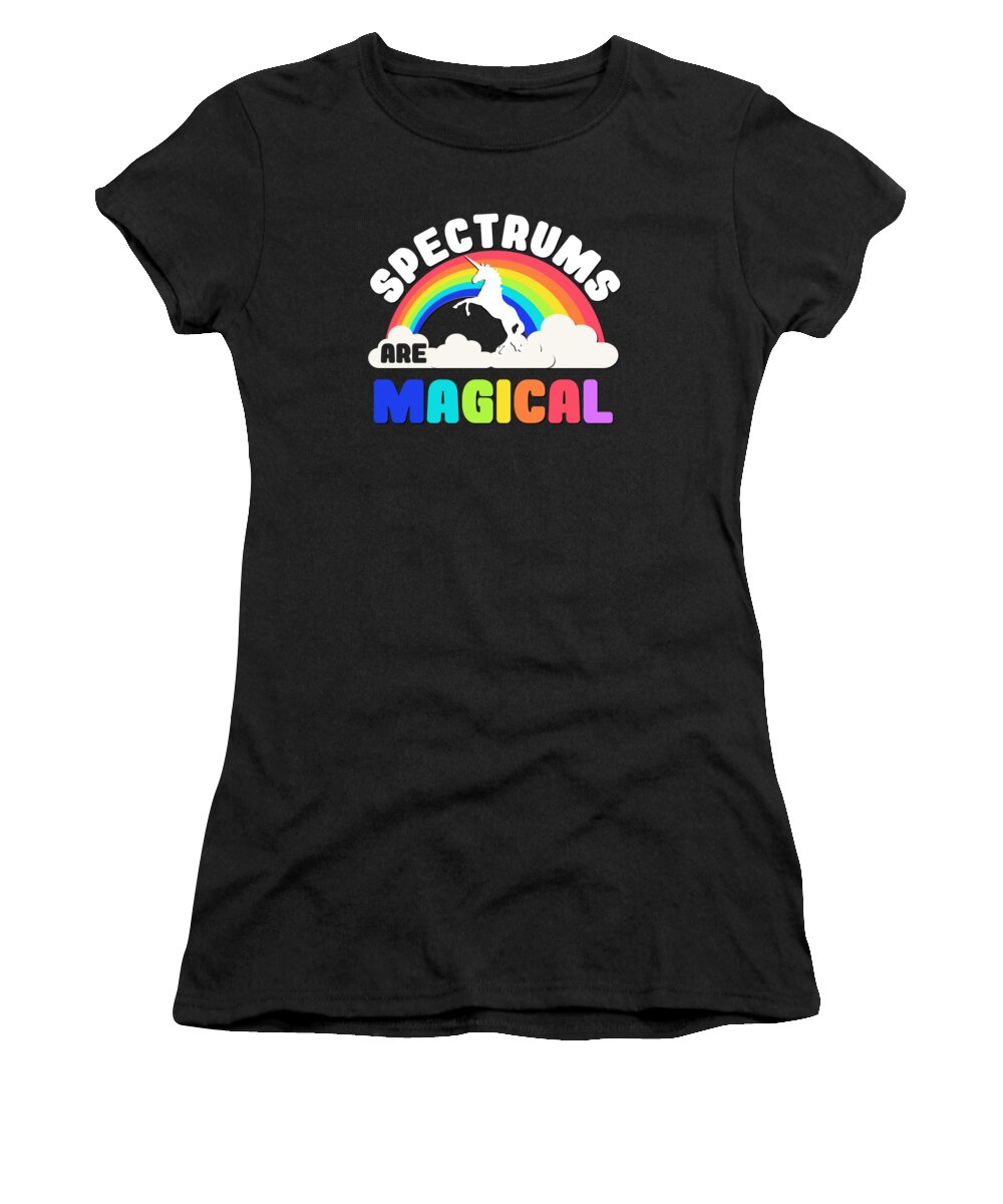 Unicorn Women's T-Shirt featuring the digital art Autism Awareness Spectrums Are Magical by Flippin Sweet Gear