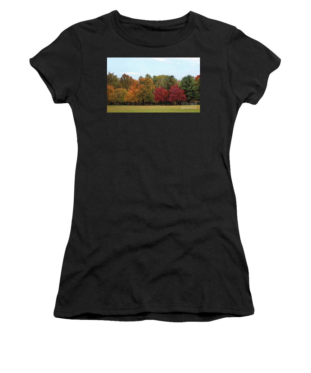 Autumn Women's T-Shirt featuring the photograph Autumn Bike Ride by Karen Adams