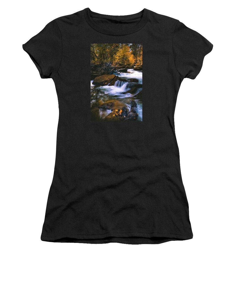 Water Women's T-Shirt featuring the photograph Autumn Cascade by Jason Roberts