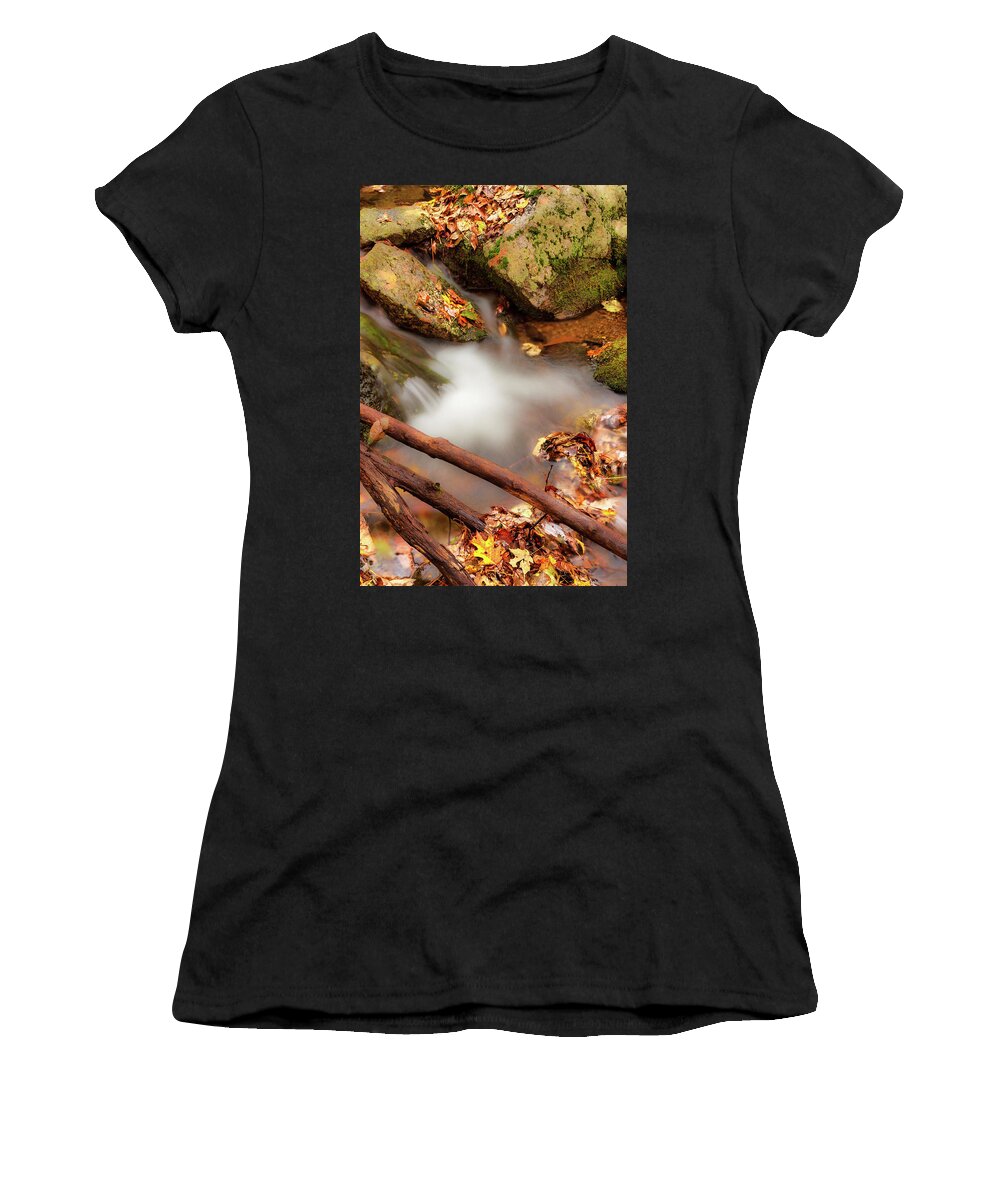 Fall Women's T-Shirt featuring the photograph Autumn Icy Waters fx by Dan Carmichael
