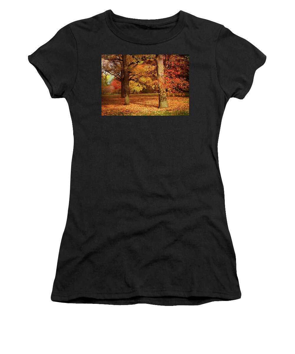 Autumn Women's T-Shirt featuring the photograph Autumn in the Orchard by Jessica Jenney