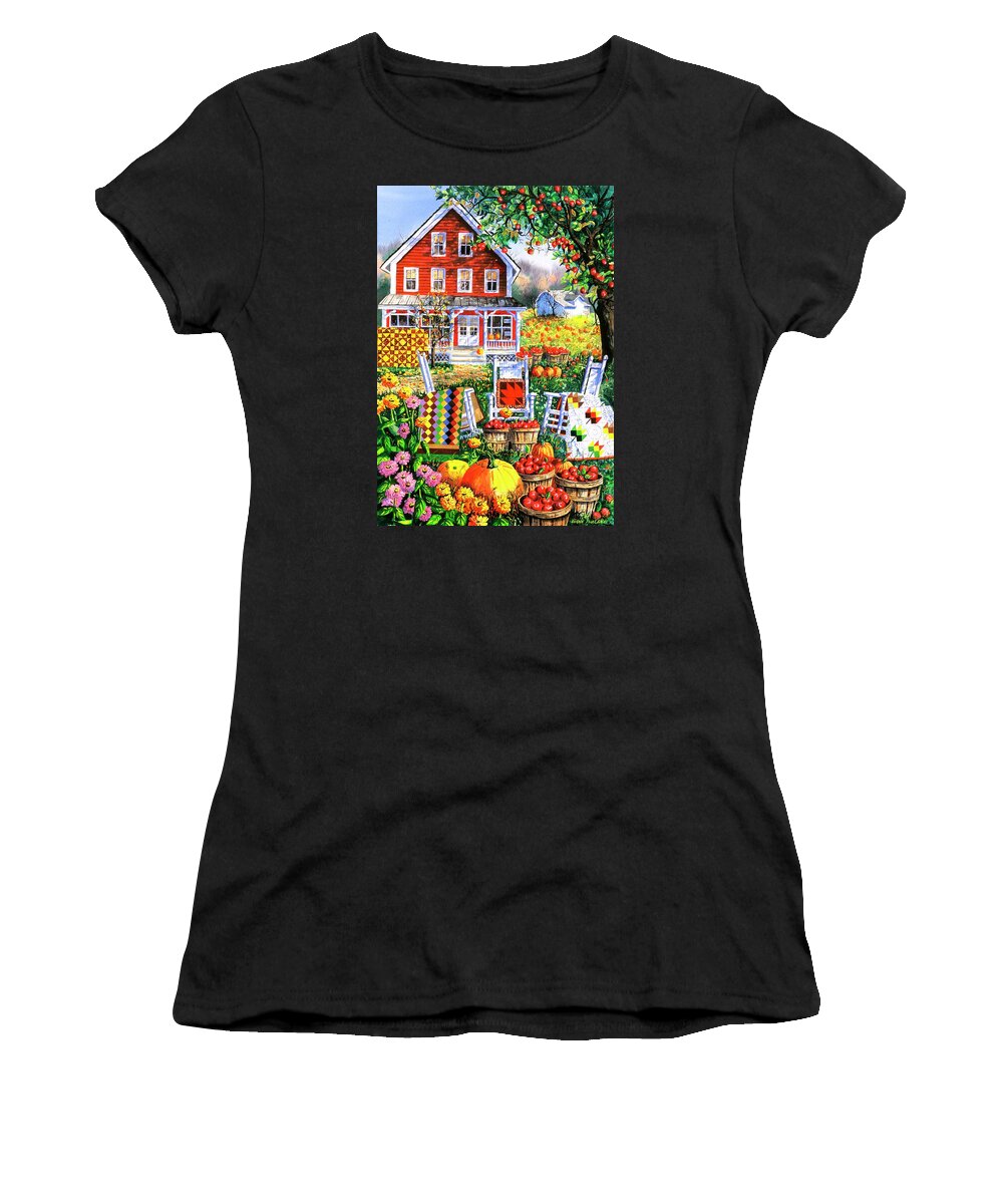 Autumn Women's T-Shirt featuring the painting Autumn Joy by Diane Phalen