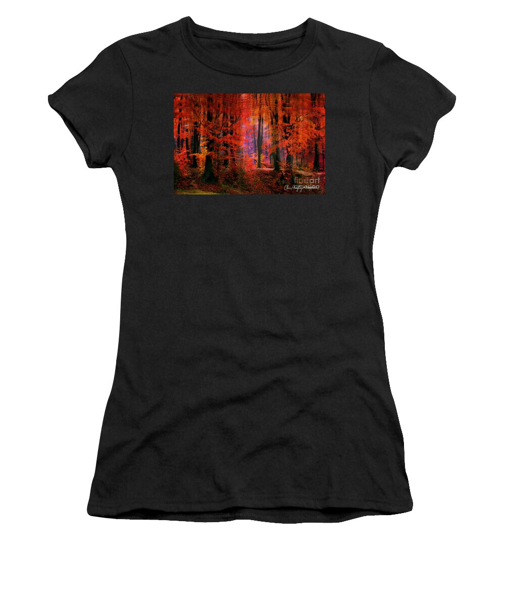Forest Women's T-Shirt featuring the digital art Autumn's paintbrush by Chris Armytage