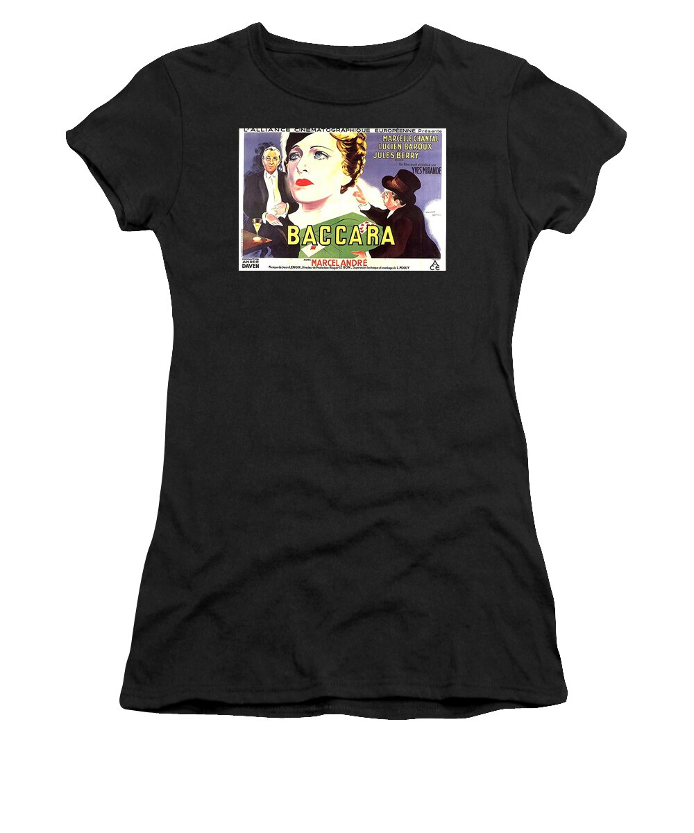 Synopsis Women's T-Shirt featuring the mixed media ''Baccara'', 1935 by Movie World Posters