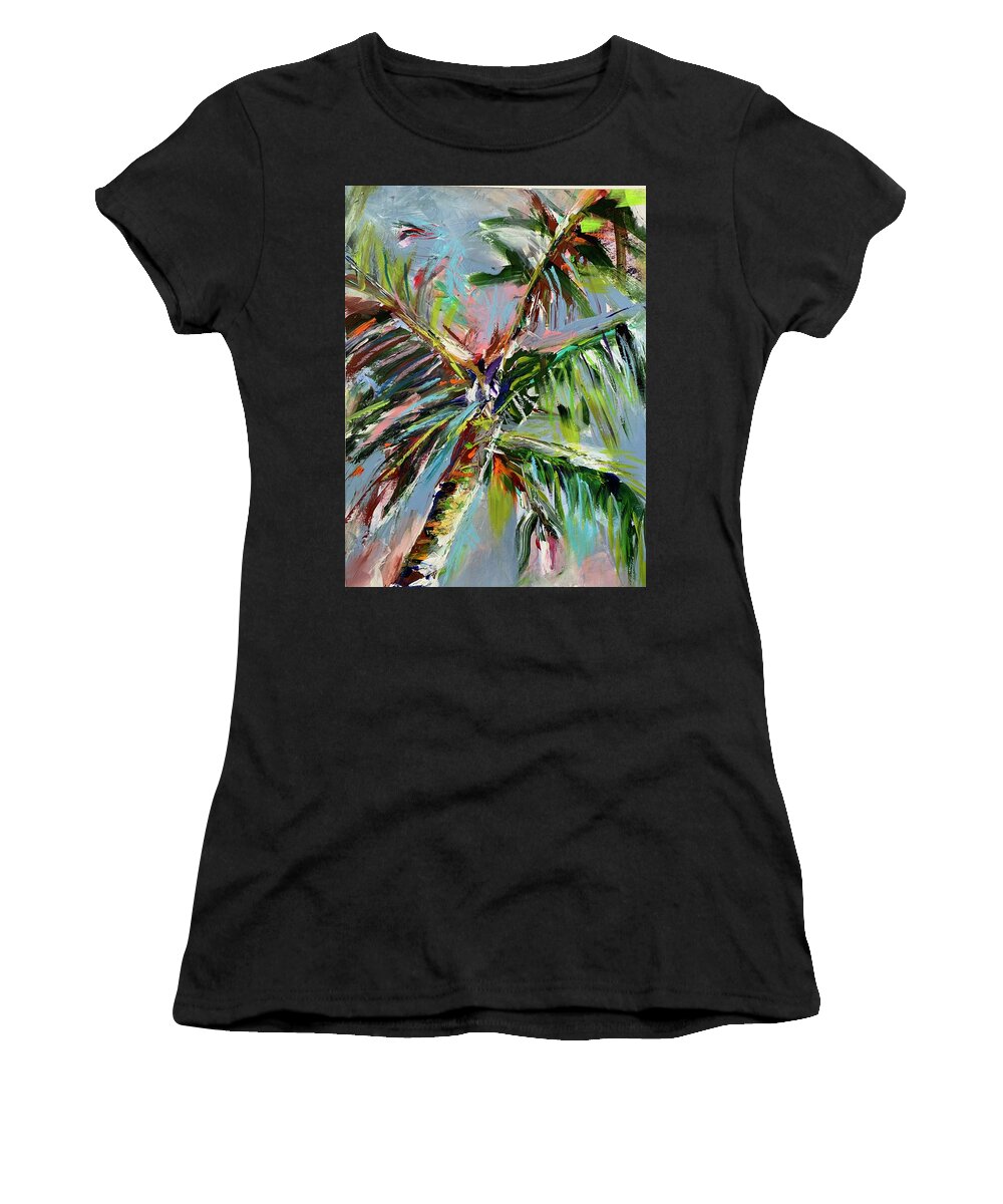 Tree Women's T-Shirt featuring the painting Backyard Palm by Bonny Butler