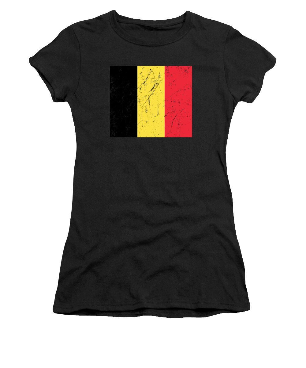 Funny Women's T-Shirt featuring the digital art Belgium Flag by Flippin Sweet Gear