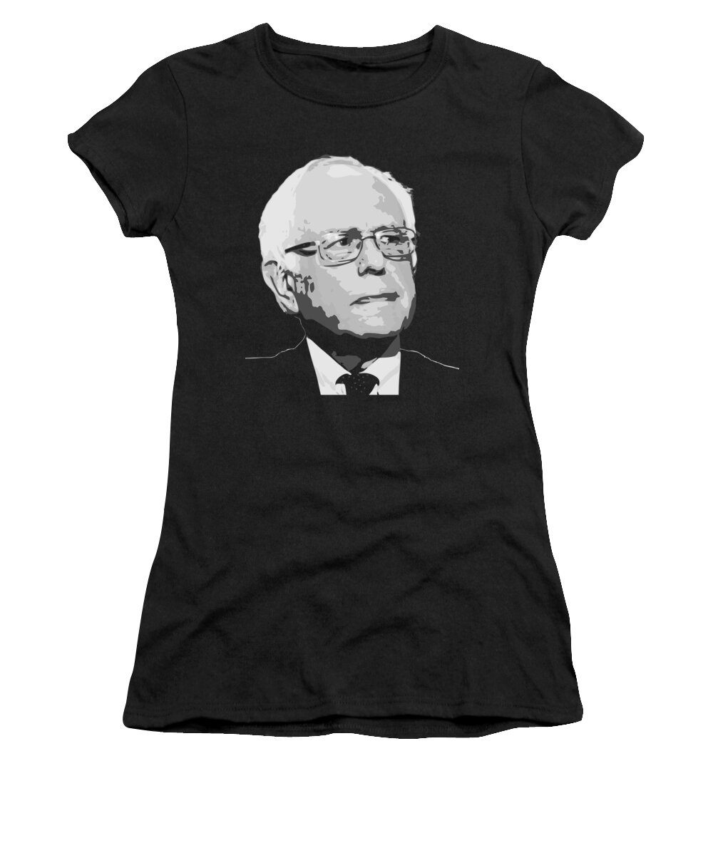 Bernie Women's T-Shirt featuring the digital art Bernie Sanders Black and White by Filip Schpindel
