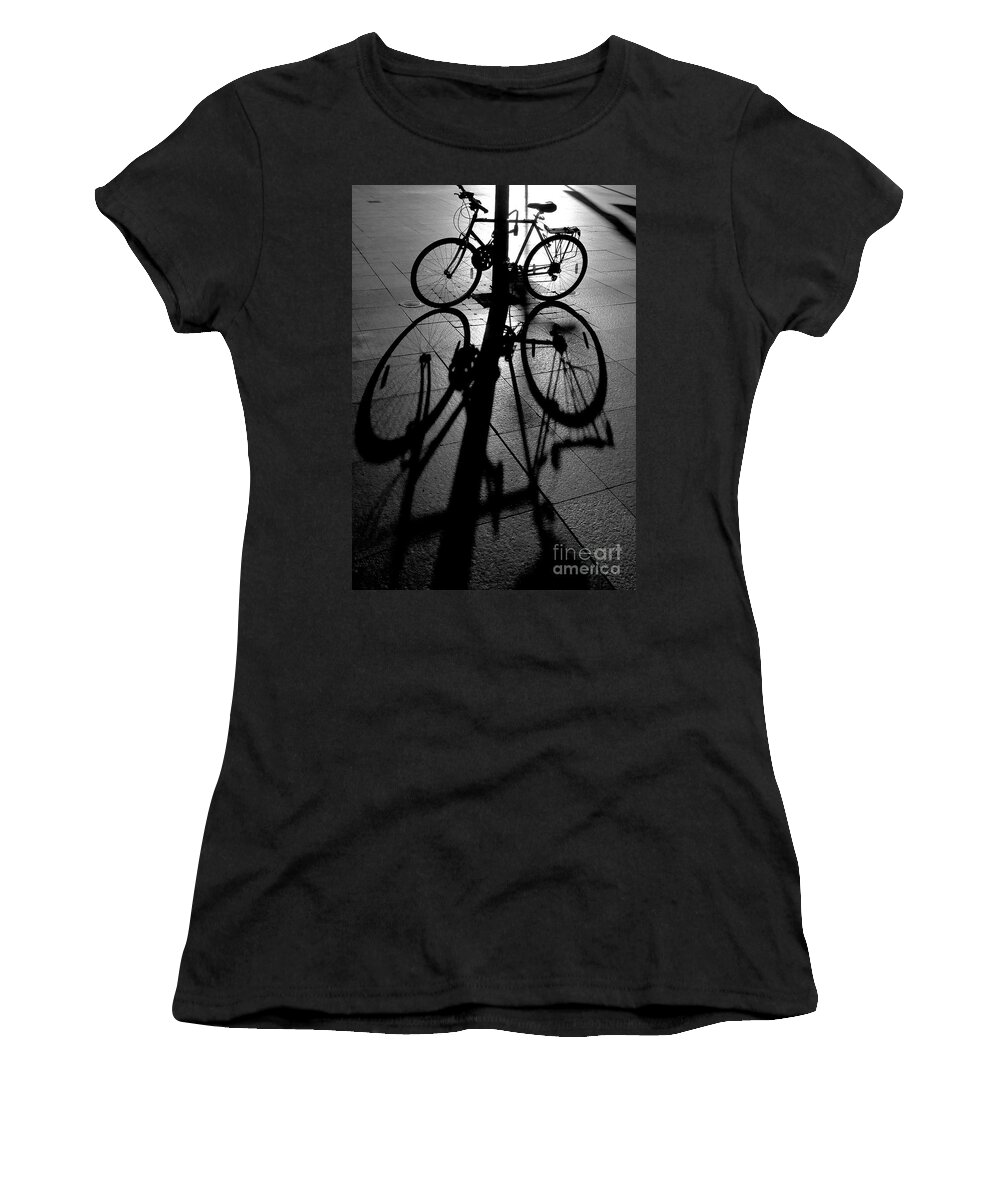 Bicycle Women's T-Shirt featuring the photograph Bicycle shadow by Sheila Smart Fine Art Photography