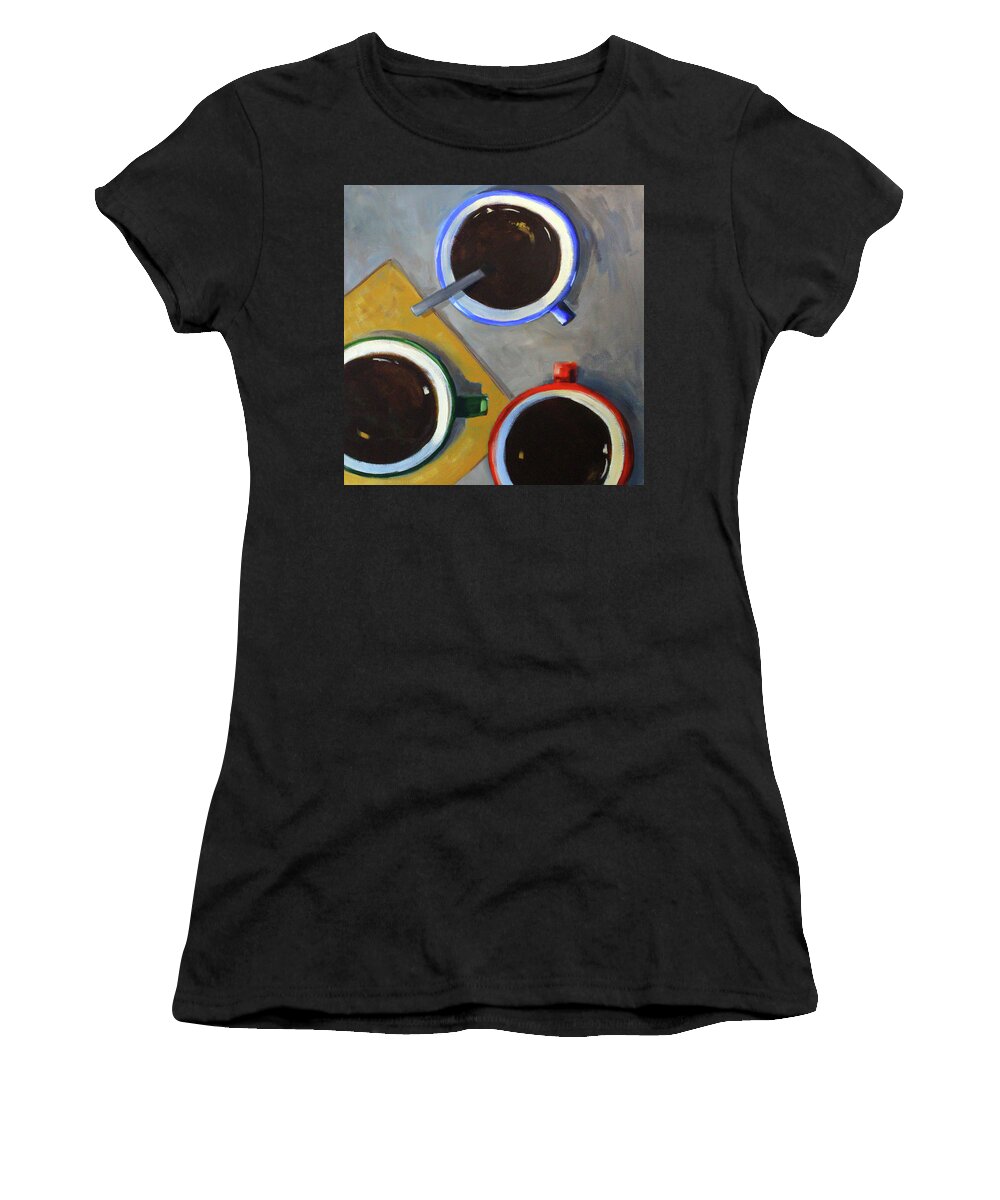 Black Coffee Women's T-Shirt featuring the painting Black Coffe by Nancy Merkle