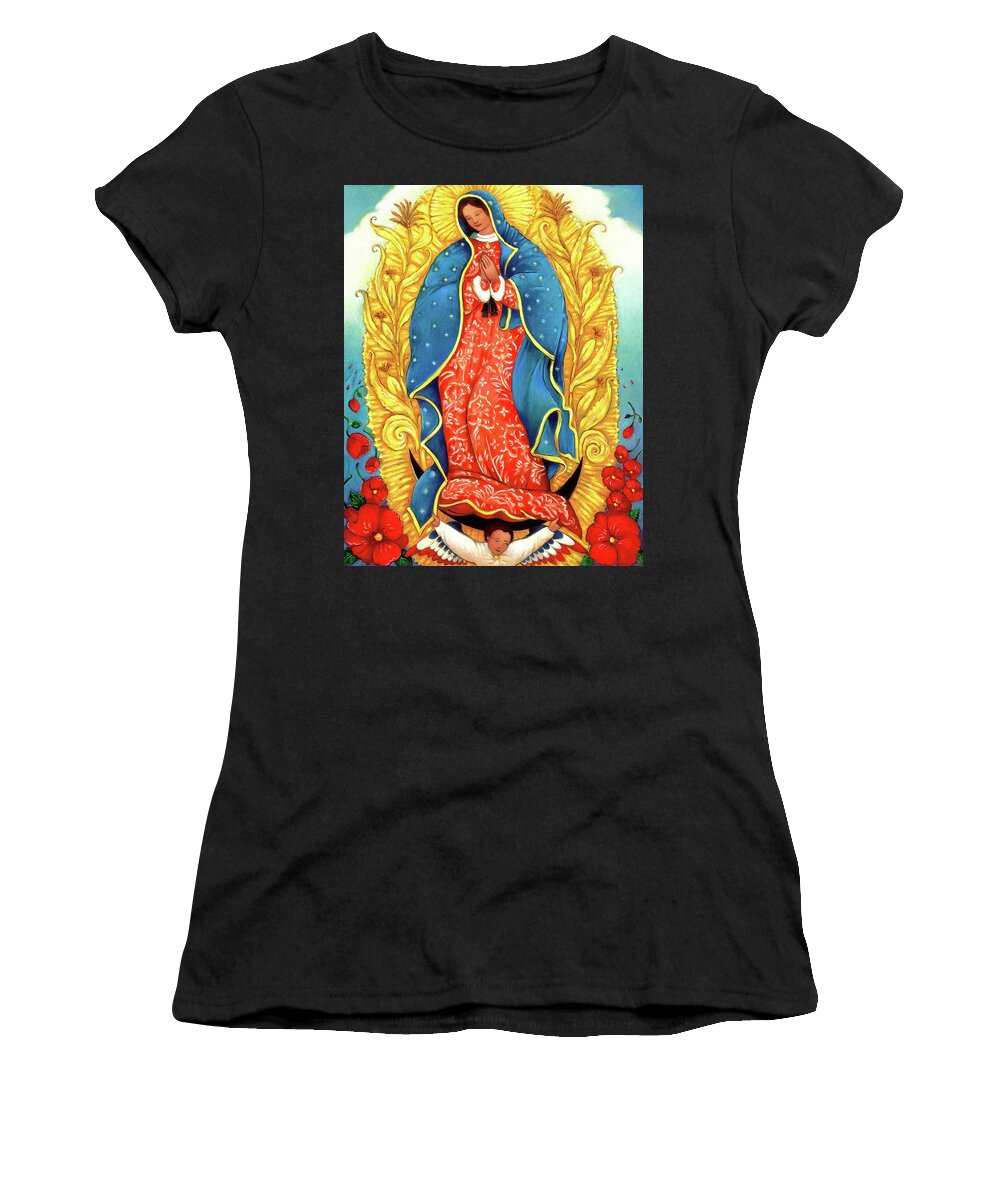 Madonna Women's T-Shirt featuring the painting Blood to Roses by Linda Carter Holman