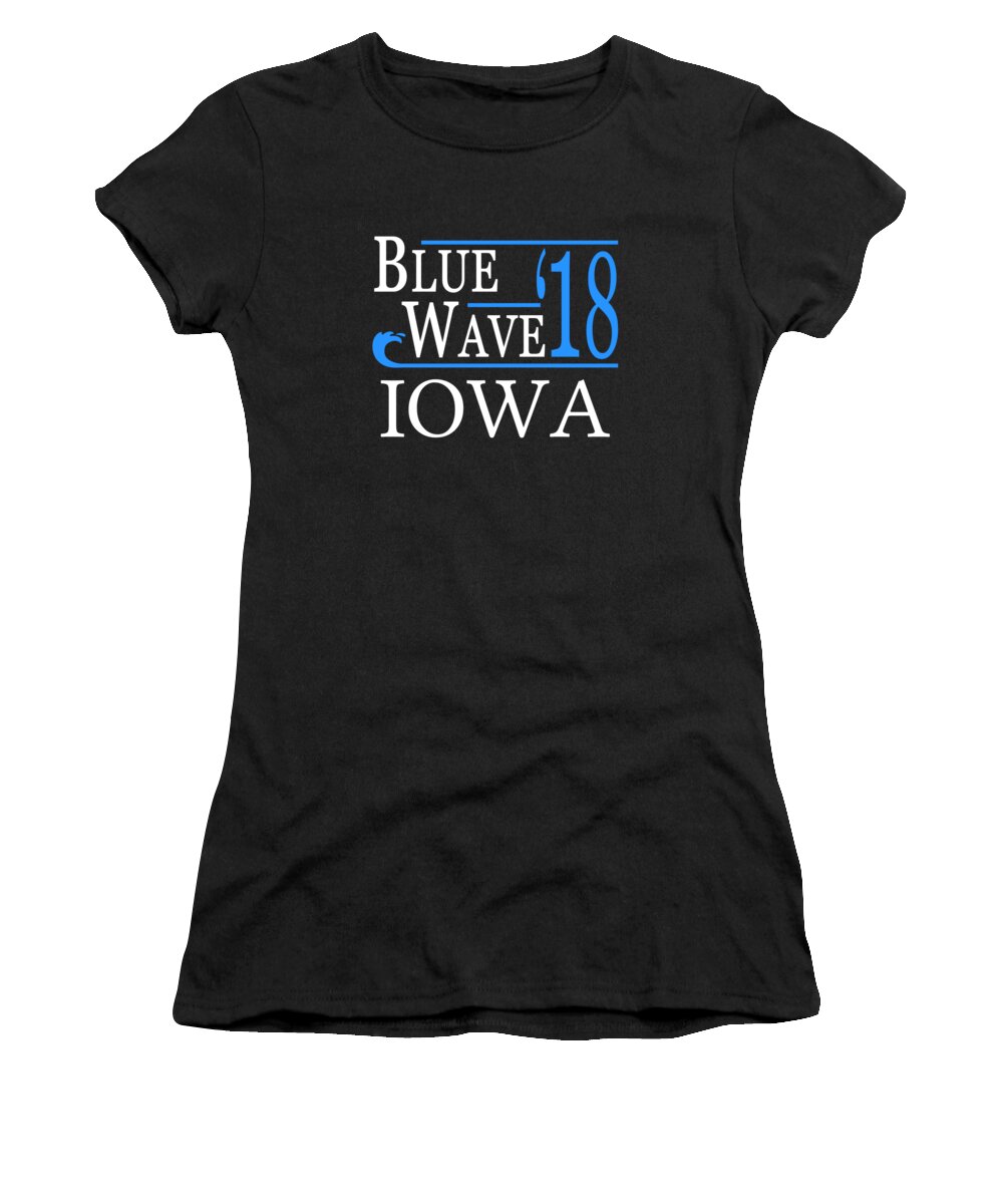 Election Women's T-Shirt featuring the digital art Blue Wave IOWA Vote Democrat by Flippin Sweet Gear