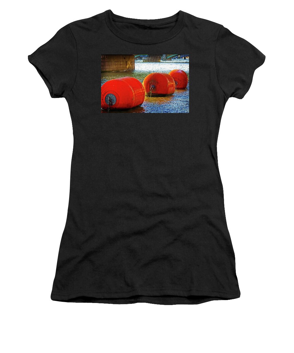 Floating Women's T-Shirt featuring the photograph Buoys Ahoy by David Desautel