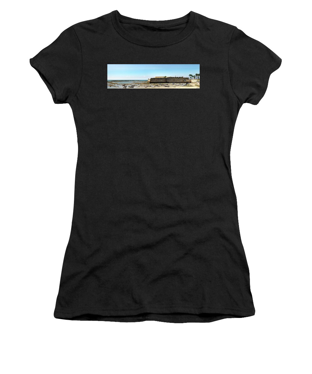 Cadiz Castle Women's T-Shirt featuring the photograph Cadiz Castle of Saint Catherine by Weston Westmoreland