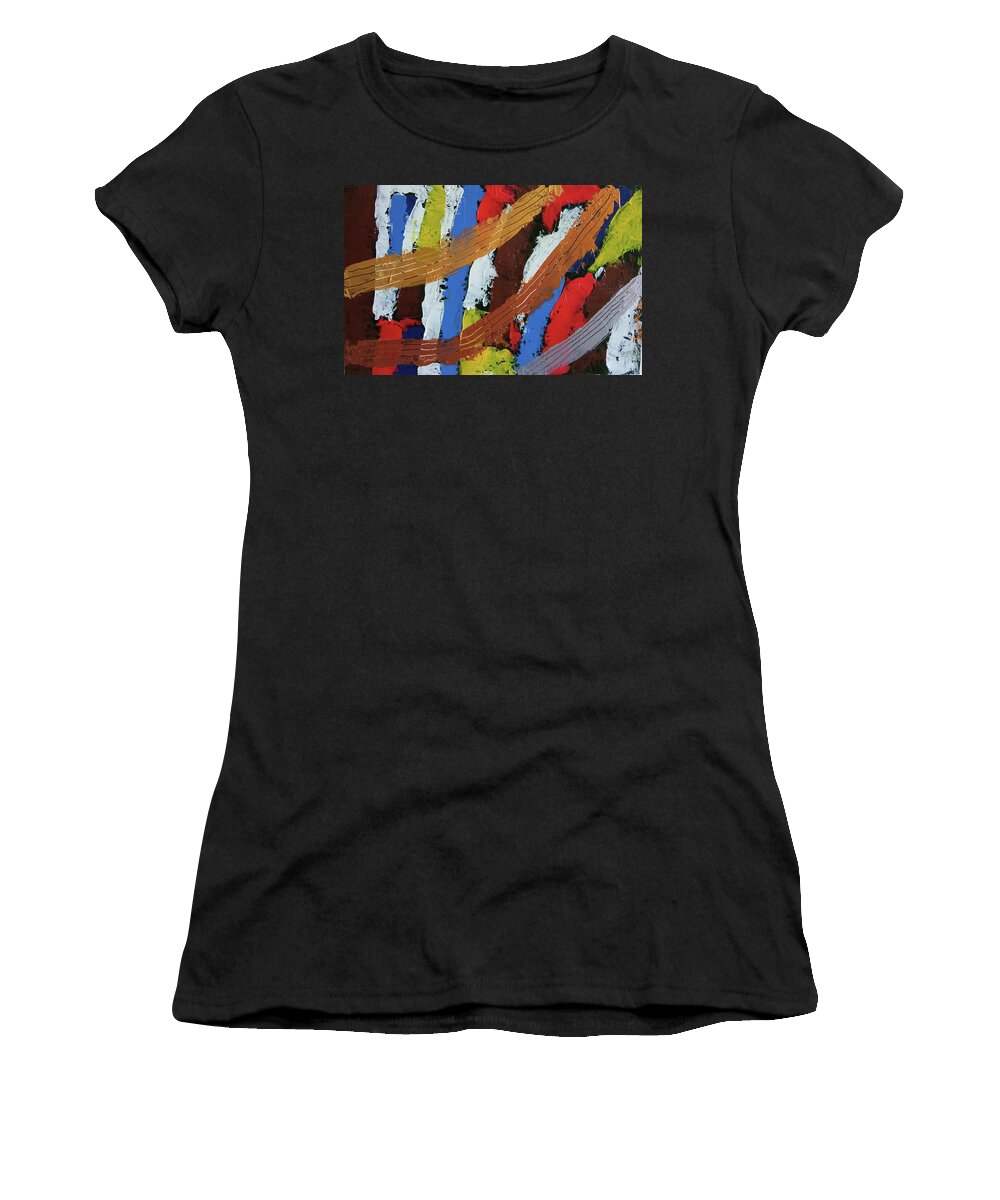  Women's T-Shirt featuring the painting Caos70 emotion by Giuseppe Monti