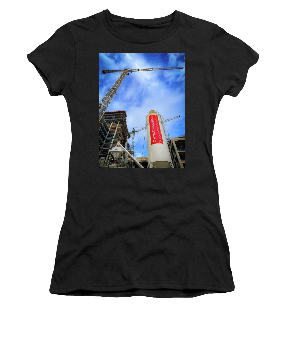 Construction Women's T-Shirt featuring the photograph Carlyle Crossing Construction by Lora J Wilson