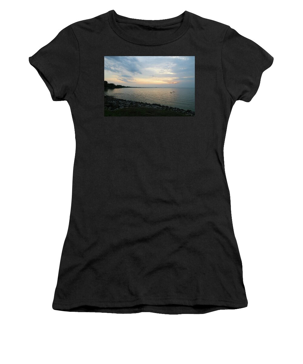 Sunset Women's T-Shirt featuring the photograph Catawba Island Sunset by Terri Harper