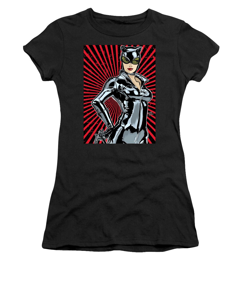Catwoman Women's T-Shirt featuring the digital art Catwoman by Christina Rick