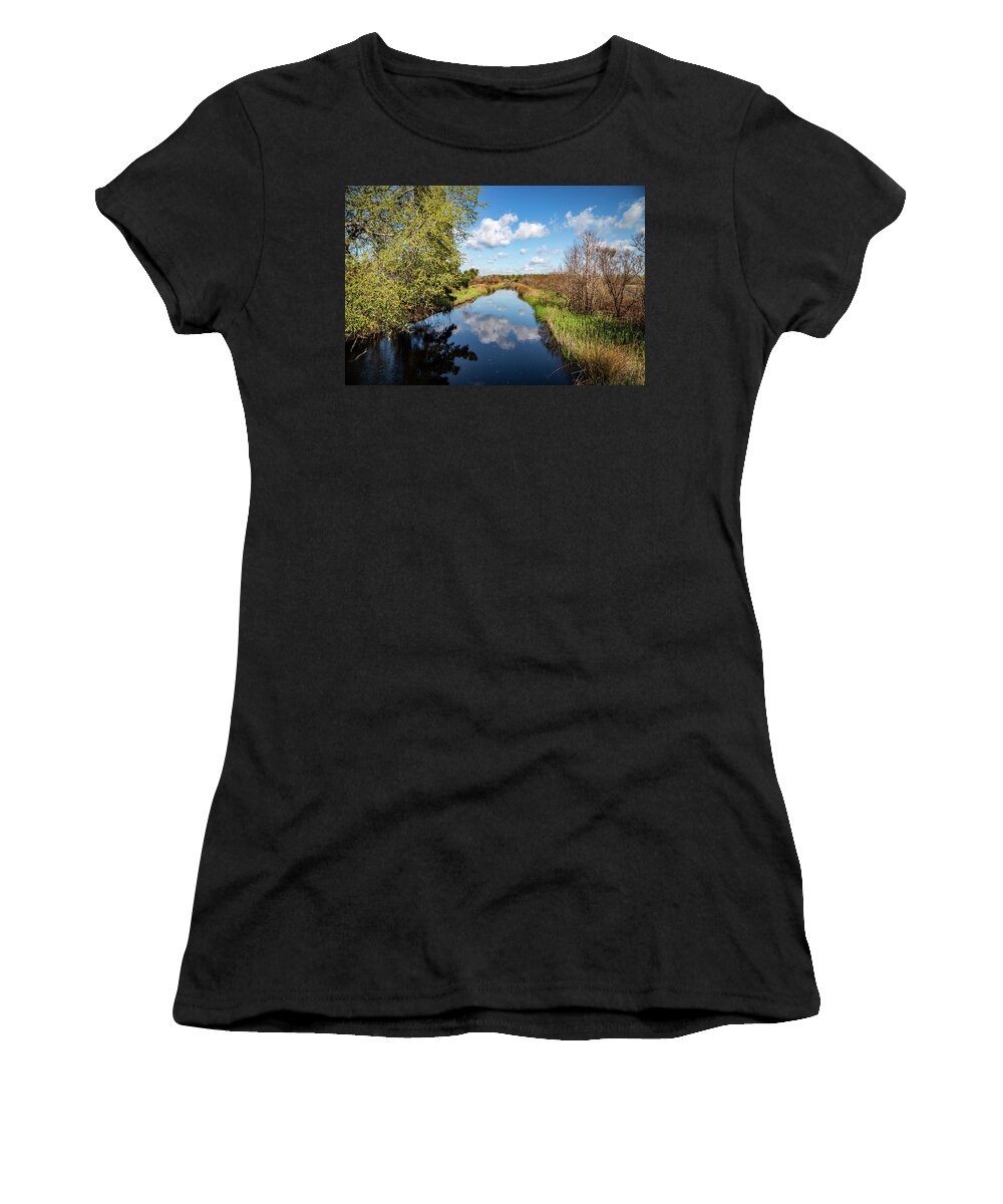 Caw Caw Interpretive Center County Park Women's T-Shirt featuring the photograph Cloudscape at Caw Caw by Cindy Robinson